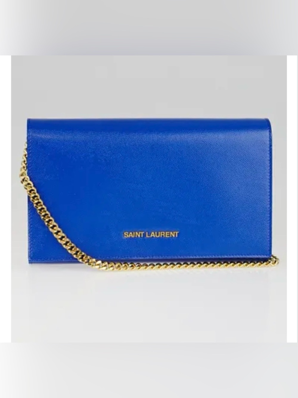 YVES SAINT LAURENT
Saint Laurent Blue Leather Classic Letters Chain Clutch Bag